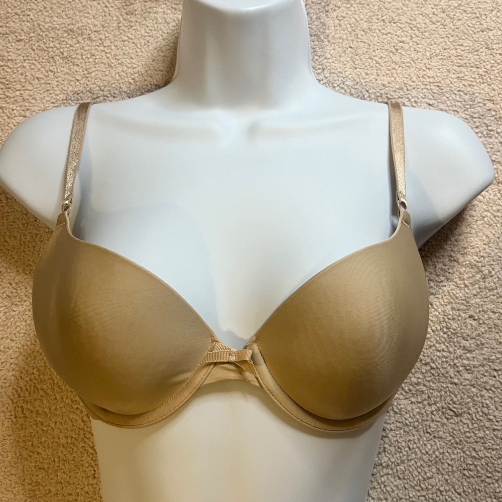 Victoria Secret Demi Bra Women 34C Tan Adjustable Strap Underwire Everyday Basic